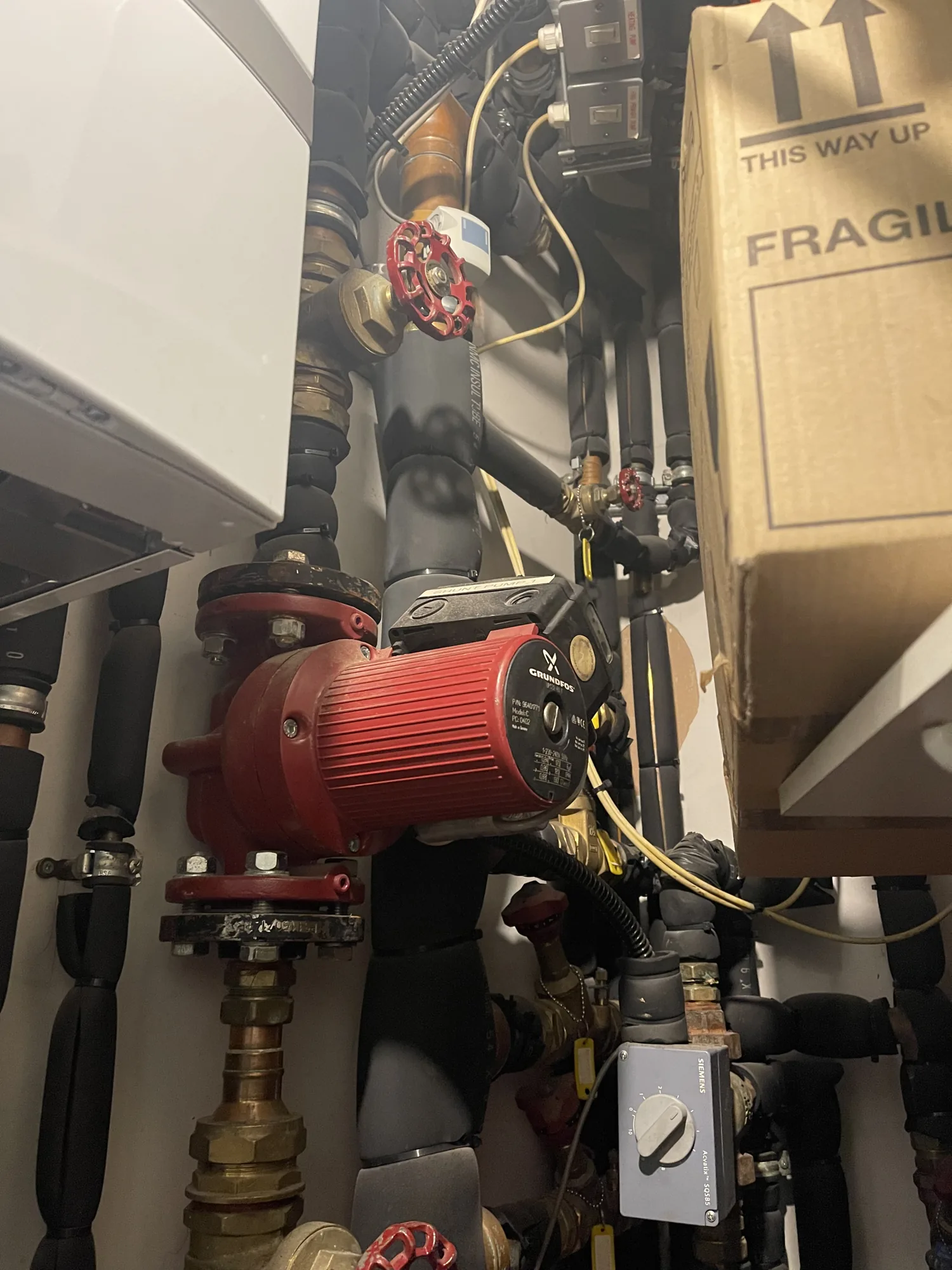 Heating system pipework ready for flushing